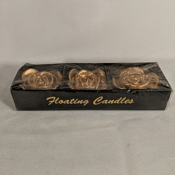 Purple Gold Floral Floating Candles Flowers Roses Tealights 4 sets 17 Candles - Picture 3 of 10